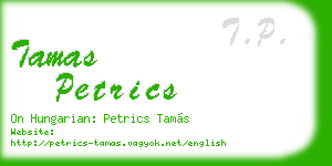 tamas petrics business card